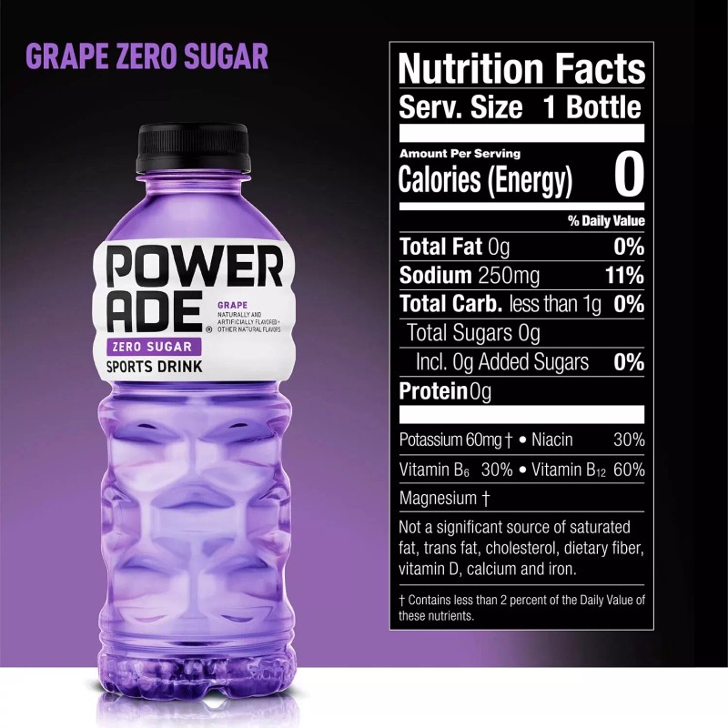 Powerade Zero Sports Drink Variety Pack (20 fl. oz., 24