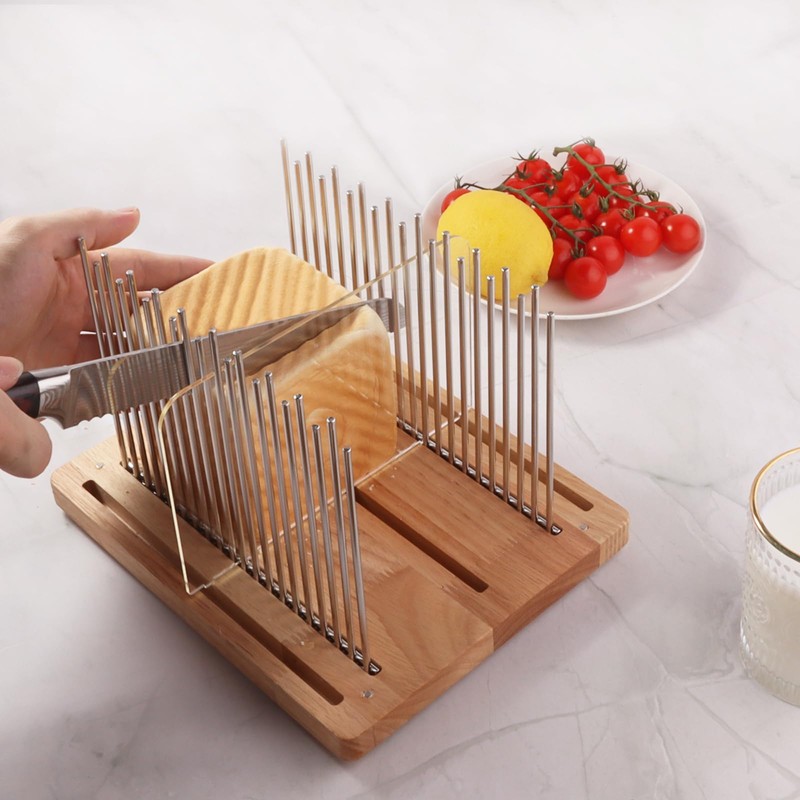 Bread Slicer, Stainless Steel Bread Slicer for Homemade Bread,Adjustable Bread