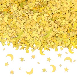 GoldRock Glitter Confetti Stars Gold, Glitter Stars Star Moon Confetti Christmas, Scatter Stars Gold, Confetti Decoration Christmas New Year's Eve, Christmas Confetti Star Decoration, Table Decoration