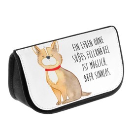 Mr. & Mrs. Panda Cosmetic Bag Dog Happiness - Love, Heart, Toiletry Bag, Cosmetic Bag, Animal Lovers, Make-Up Bag, Dog Mum, Sayings, Makeup Bag, Pet, Corgie, Dog Love, Toiletry Bag, White