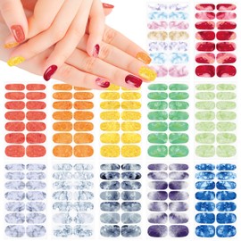 XEAOHESY 12 Sheets Marbling Nail Polish Strips Stickers Self-Adhesive Marbled Nail Wraps for Short Nails Mable Nail Stickers Full Nail Wraps for Women Nail Art（Style-d）