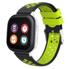 Gizmo Watch Band Replacement for Kids, 20mm Quick Release Watch Band for Men and Women, Soft Silicone Watch Band with Air Holes (20mm, Black-Green)