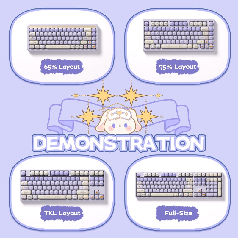 Akko PBT Keycap Set, Magic Lop Bunny Keycap Set MOG