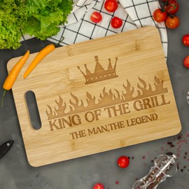 FreeNook Gifts for Dad from Daughter Son, BBQ Gifts for Men, 12x8.6 Inch Bamboo Cutting Board, Dad Dirthday Gift, Grill Master Gift, Cool Fathers Day Christmas Gifts for Papa,Grandpa,Brother,Husband
