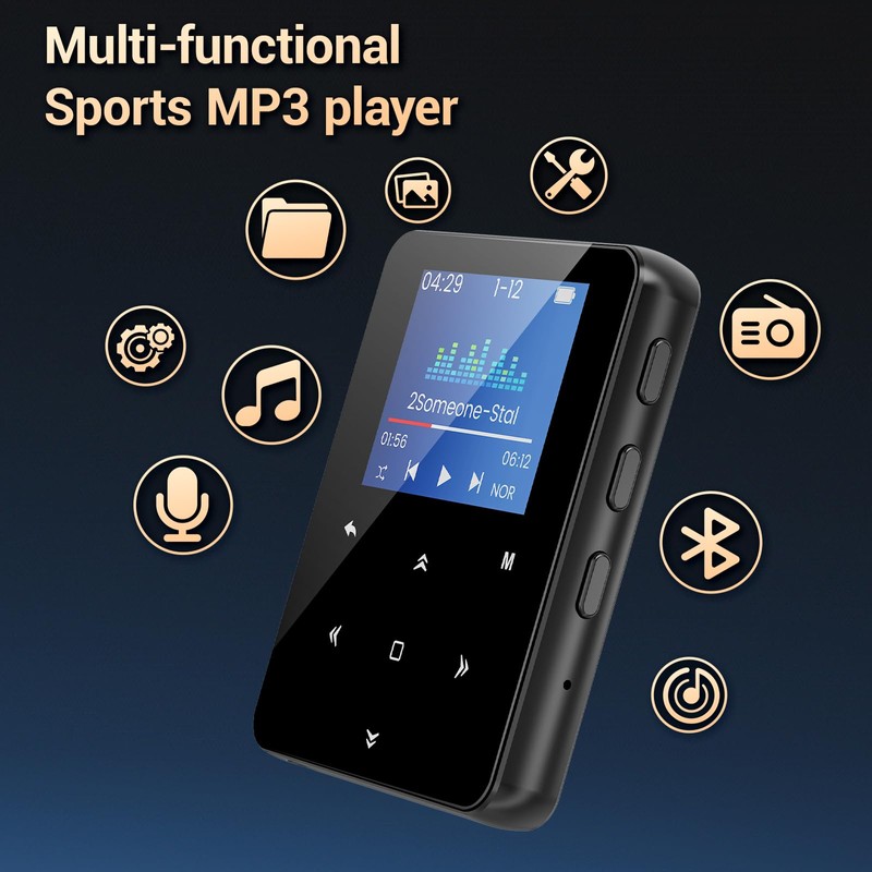Aeheqkl 64GB Bluetooth 5.3 MP3 Player, Hi-Fi Lossless Music Player