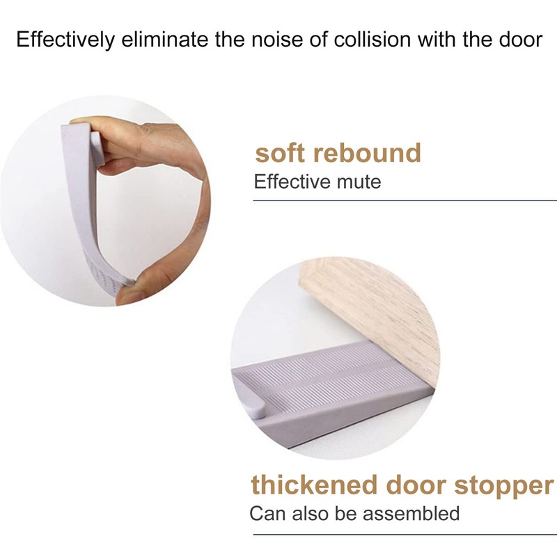 10pcs Door Stoppers Overlapping Grey Elastic Thick Noise Elimination TPR