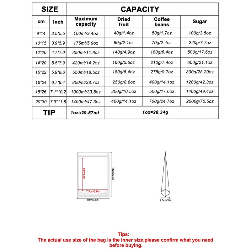 FireKylin 100PCS Stand Up Pouches 3.5"x5.5" Paper Bags With Window