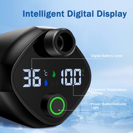 TRJZWA Portable Shower Camping,9000mAh Rechargeable Shower Pump with Digital Display,Adjustable Shower Head and Folding Bucket Outdoor Shower for Camp,Hiking Beach,Travel,Car Washing,Pet Bath,Garden