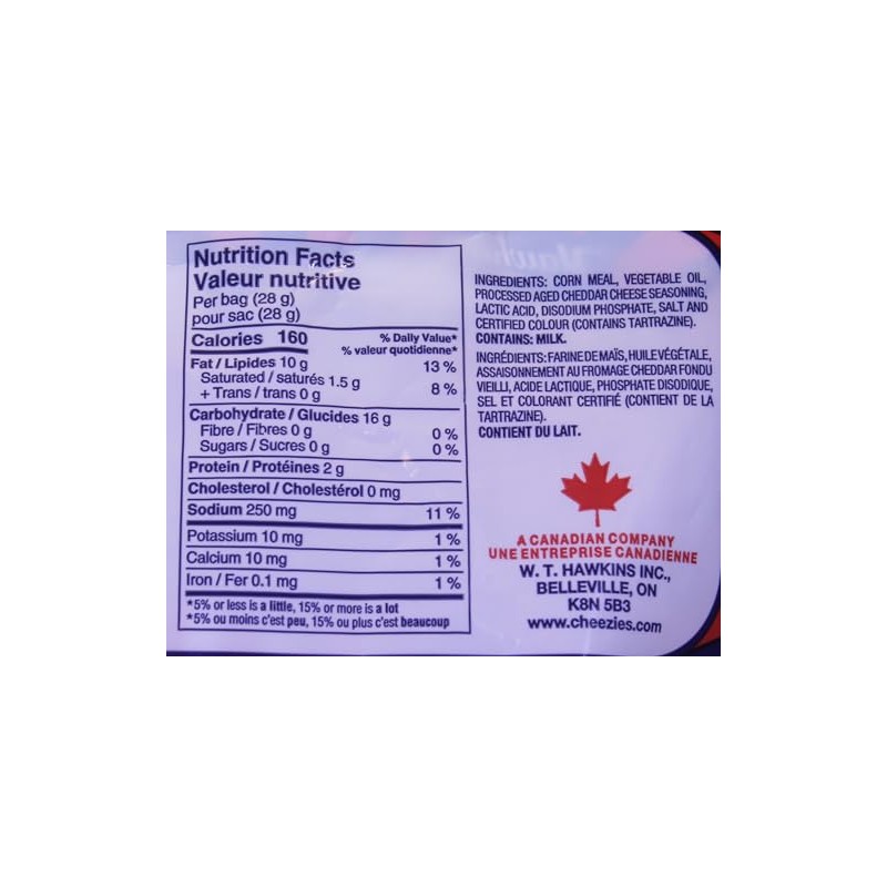 Hawkins Cheezies Lunch Snak-Pak 8 28 gram bags, 224 gram