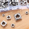 Square Nut, 150 Pieces Stainless Steel Square Nuts, Thread Nuts,