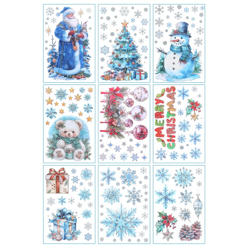 Christmas Window Stickers (Blue)