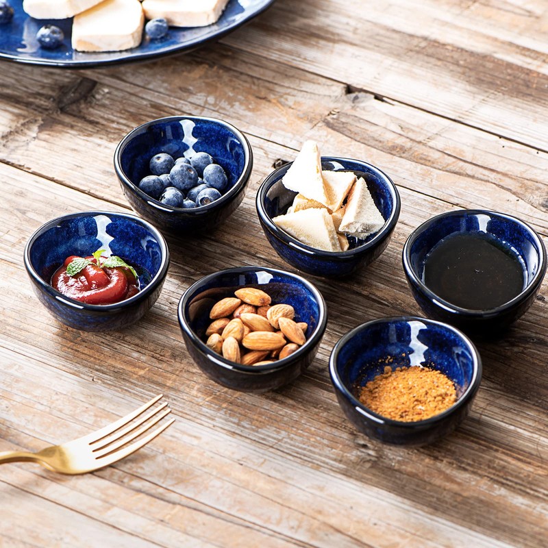 vicrays Ceramic Dipping Sauce Bowls – Small Charcuterie Dip Cups