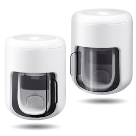 Pack of 2 Toothpaste Dispenser, Tube Squeezer, Toothpaste Dispenser, Automatic, Toothpaste Dispenser, Waterproof and Dust-free, Suitable for Adults and Children, White