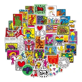 Keith Haring Arte 50 Calcomanias Stickers Pvc Contra Agua