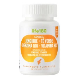 60 Cápsulas De Té Verde Jengibre Coenzima Q10 Y Vitamina B12 Sin Sabor                                                                                