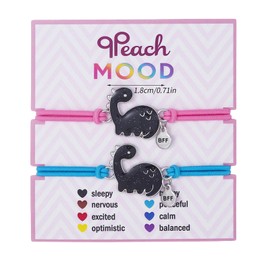 Kinretixia 1 Pair Dinosaur Bracelet, Colour Changing Mood Bracelet Set for Women, Emotion Feeling, Temperature Sensor, Wrap Bracelet, BFF Bracelet, Party Gifts for Children