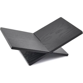 Honygebia Solid Wood Book Stands - Cross Frame Black Oak Wooden Book Holder, Open Bookstand for Display and Reading, Suitable for Art, Bible, Cookbook, Easel, Magazine, Textbooks
