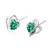 AOBOCO Sterling Silver Earring Studs for Women with May Birthstone