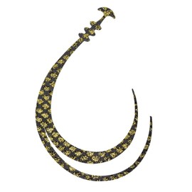 Shimano Tai Laba Necktie, Inogetsuki Bakubaku Tie, Single Curly, 006 black glitter