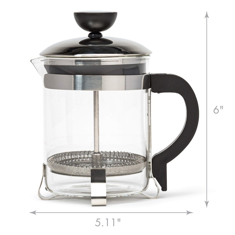 Primula 4 Cup Classic Coffee Press, Chrome - 0.45 Liters