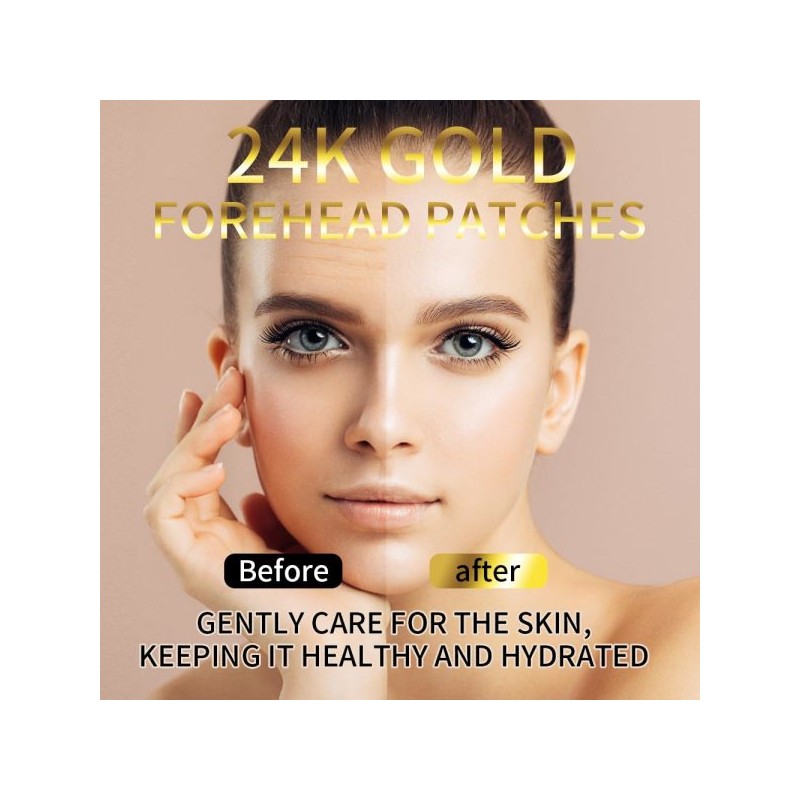 SE/24K/Gold/Forehead/PCS/Collagen/Facial/Line/Mask/Pad/T-Zone