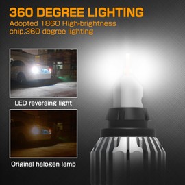 KIMLATAR 921 LED Bulb Reverse Lights Back Up Lights CANBUS Error Free 6000Lumens CSP 6-SMD Upgraded T15 921 912 Replacement Bulbs 6500K High Bright LED Reverse Lights（Pack of 2）