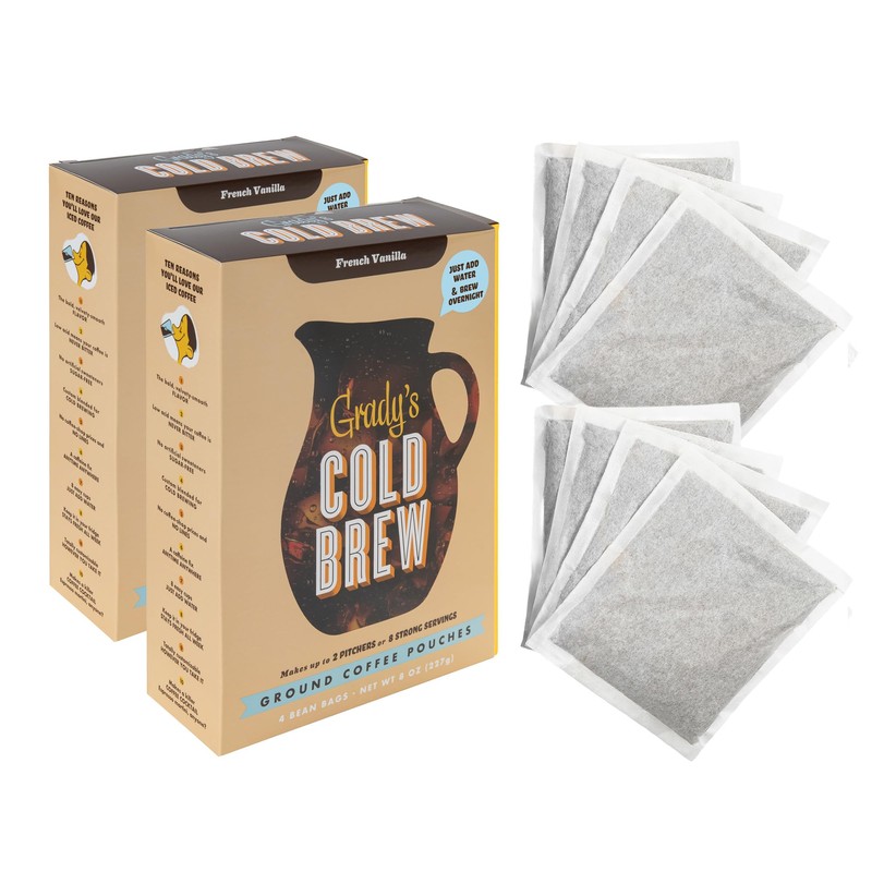 GRADY’S COLD BREW, French Vanilla, 100% Arabica Ground Coffee &