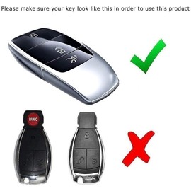 iJDMTOY Real/Genuine Gloss Black Carbon Fiber Key Fob Shell Cover, Compatible with Mercedes 2017-up E-Class, 2018-up S-Class, 2019-up G-Class, 2020-up A C CLA CLS GLB GLC GLE GLS-Class Smart Key