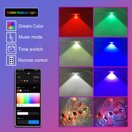 Q QINGCHEN 108ft RGBW LED Module Light UL Listed RGB+White 72pcs with Voice APP Remote Control for Permanent Outdoor Eave roof Perimeter Storefront Waterproof (Power Supply and Controller Included)