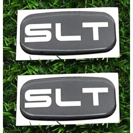 2Pcs SLT Cab Emblems 3D Badge Sticker Logo Roof Pillar Letter Replacement for SLT 15036134 Pickup Truck SUV (Chrome/Black)