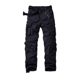AKARMY Womens Cargo Pants with Pockets Outdoor Casual Ripstop Camo Military Combat Construction Work Pants Black