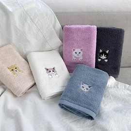 Songwol Towel Meow Friends 10 face towels commemorative towel return gift, pink / 송월타올 야옹프렌즈 세면타월 10장 기념수건 답례품, 핑크