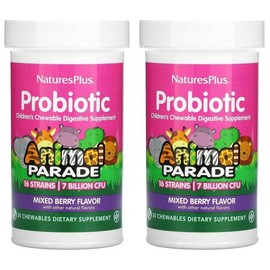[해외직구] NaturesPlus 네이처스플러스 프로바이오틱 동물모양 믹스베리맛 30츄어블 2팩 [Nature's Plus] NaturesPlus Probiotic Animal-Shaped Mixed Berry Flavor 30 Chewables 2 Pack