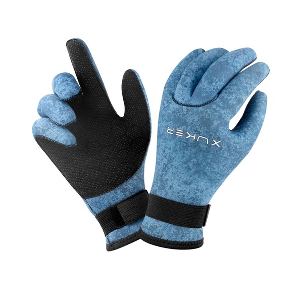 XUKER Neoprene Gloves Men Women, 3mm Camouflage Patterned Winter Wetsuit