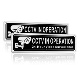 TAKULA Security Sign-24hr CCTV Operation Sign,7 * 2Inch CCTV Sign-2Pack-CCTV Surveillance Sign can be Used in a Variety of Settings Such as Homes, Offices,etc.