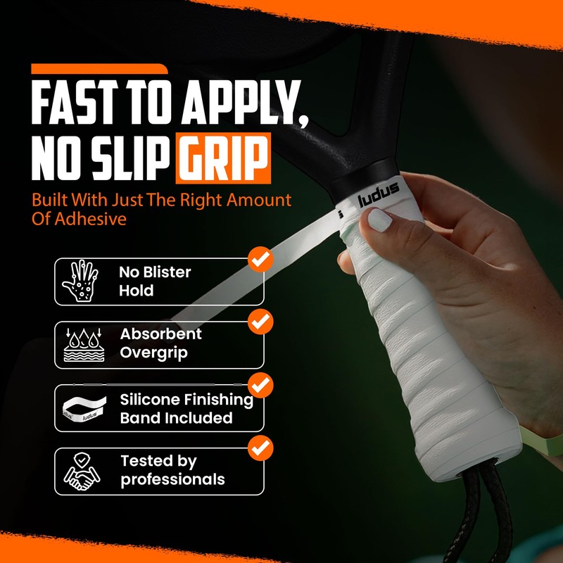 Ludus™ Overgrip Padel Extra Grip, nicht klebend, rutschfest und schweißabsorbierend,
