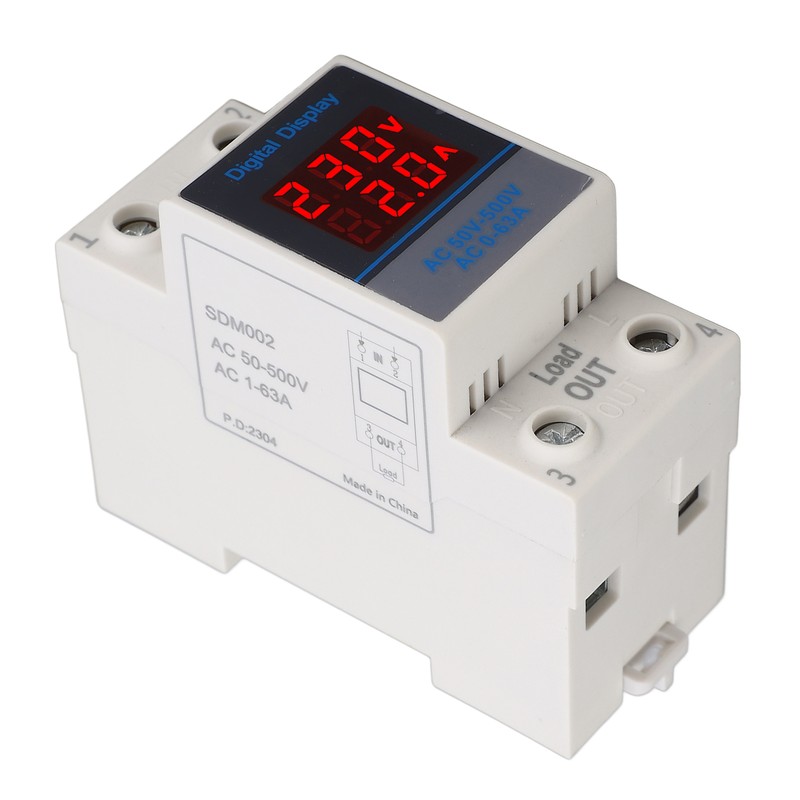 Voltage Current Meter Din Rail Double Display Display Monitor Single