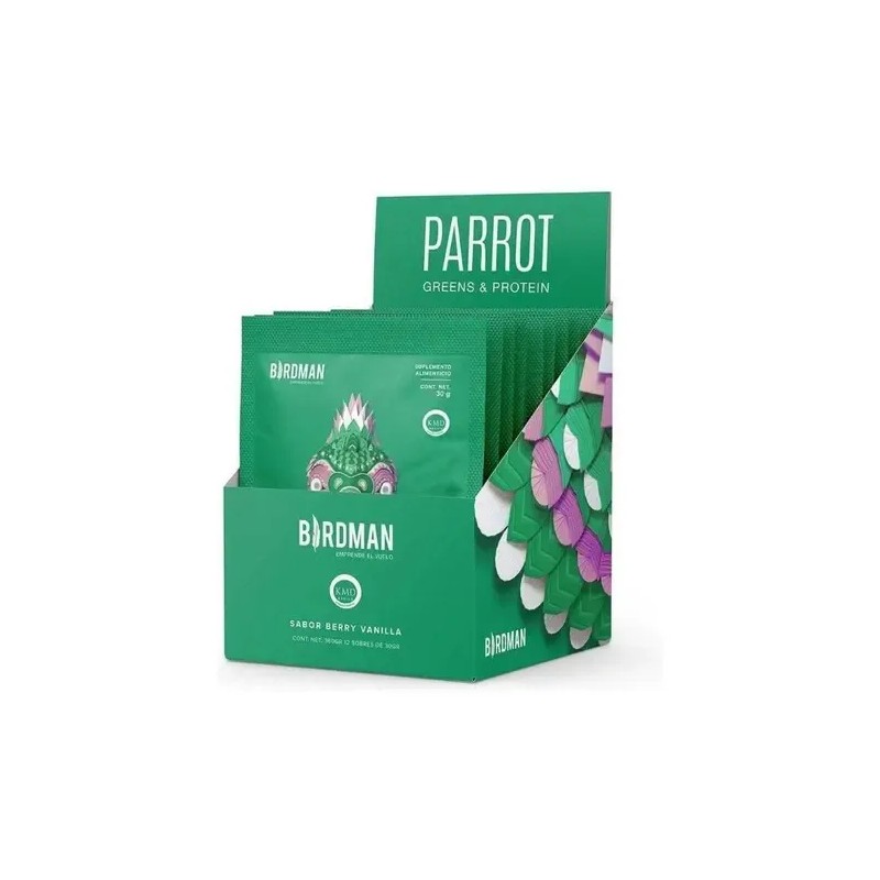 Birdman Parrot Proteínas Suplemento 12 Sobres 30gr Cu Sabor BERRY