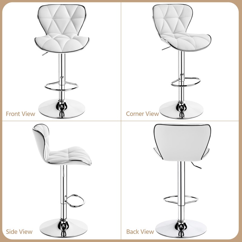 Yaheetech Bar Stools Set of 2, Island Chairs Shell Back,