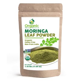 Organic Moringa Powder - 1.10 lbs (17.64 oz) | USDA Organics, Non-GMO, Kosher, Halal, Moringa Olifera Powder - 100% Raw and Natural, by SHOPOSR