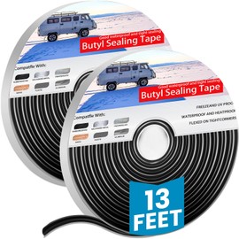 Butyl Sealant Tape, 3/8''×13'Headlight Sealant, 2 Rolls Butyl Rubber Sealant,Promote Sealing Purpose- ​autty Tape for Automotive (Car, RV, Marine) for Installing Car Part