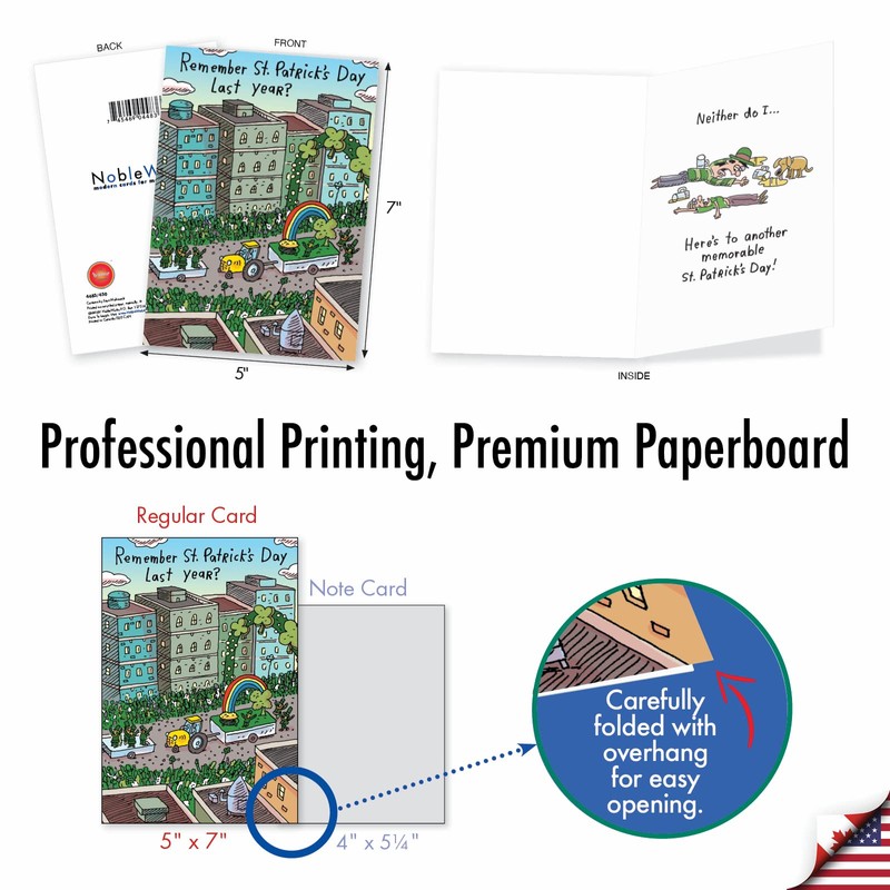 NobleWorks 10 Assorted Box Set Funny St. Patrick's Day Greeting