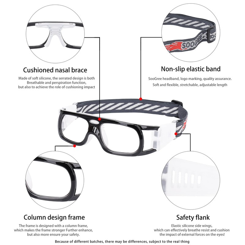SooGree - anteojos de baloncesto antivaho protectoras para los ojos,