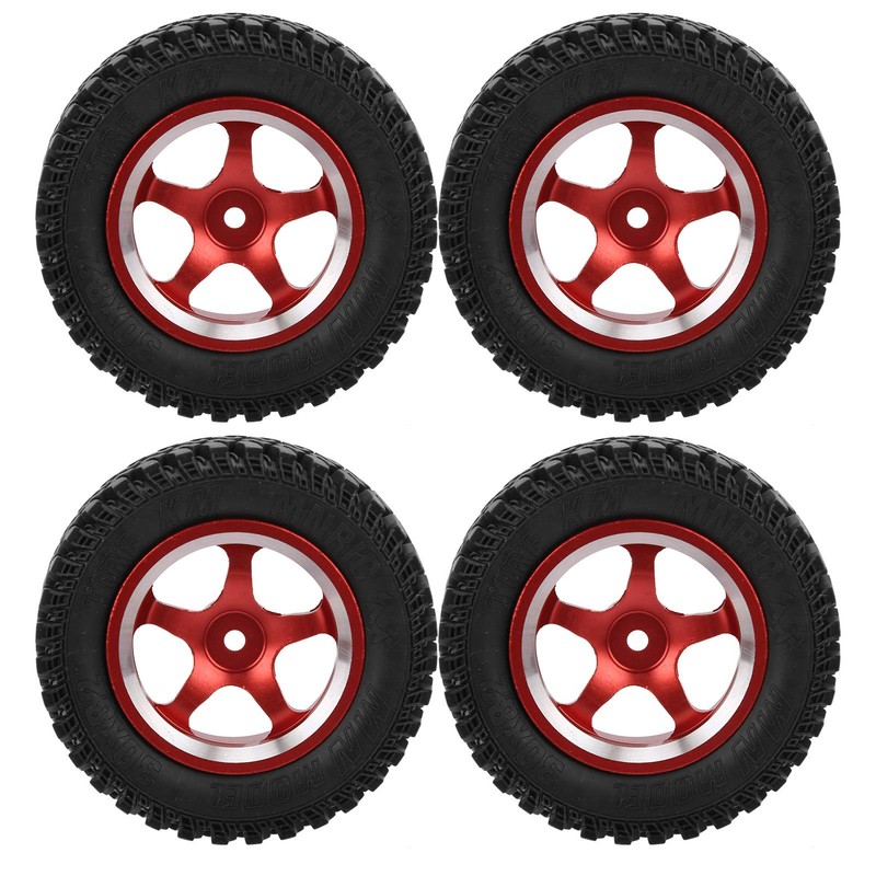MN86 1/12 CarRed Aluminum Wheel Hub Rubber Tire RC Parts
