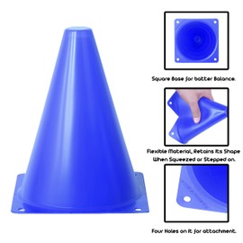 Athllete Sport Training Cones, 7 Inch Plastic Traffic Cones for Soccer, Skating, Football, Basketball, Indoor and Outdoor Games (25 Pack, Red/Blue)
