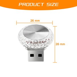 CGEAMDY Pack of 4 Light for Car USB Atmosphere, Automatic LED Ambient Lighting for the Night, USB LED Car Interior Atmosphere Lamp, Automobile Interior Ambience Light USB Connection (Yellow)