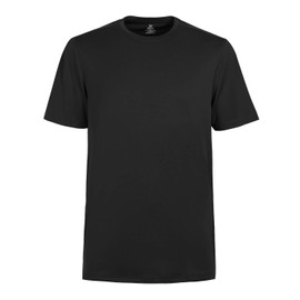 XXL Mens Black Round Collar Mositure Wicking Athletic T Shirt Pack Anti Wrinkle Black -2XL