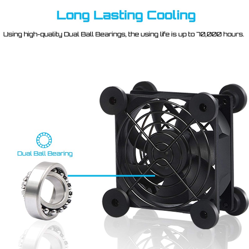upHere PC Fan,80mm Silent USB Fan with 3 Adjustable Wind