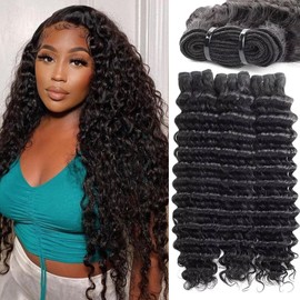 12A 3 Human Hair Bundles 20 22 24 Inch Deep Wave Bundles Human Hair
