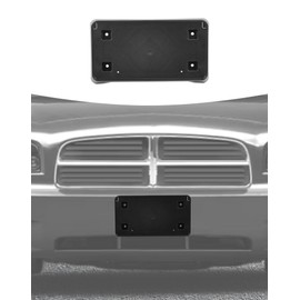 Summleaf for Dodge Charger Front License Plate Mount Bracket Frame Number Plate Holder Registration Plate Frame Exterior Accessories ABS(Black 2006-2010)